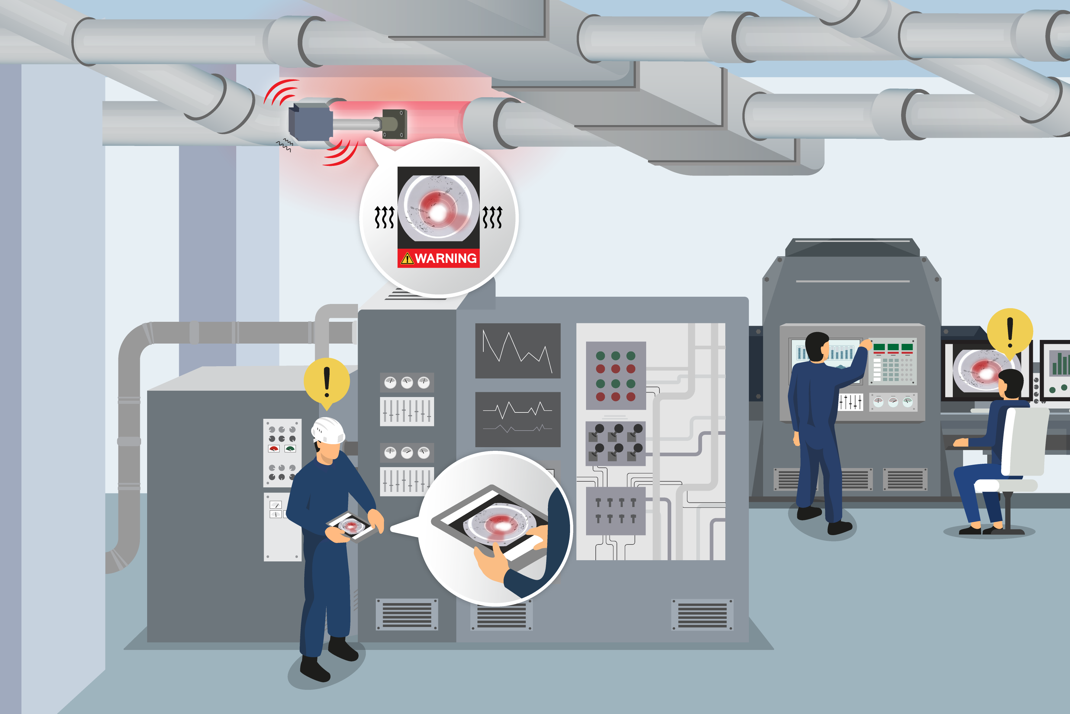 遠隔監視装置の導入でダクトの定期点検を簡単に！